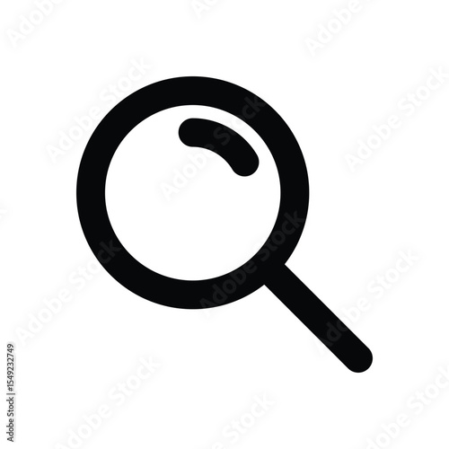 Magnifying Glass Search Icon - Vector Illustration for Exploration, Research, and Discovery