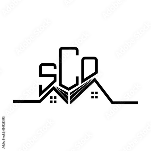 SCO Real State logo design, SCO simple and modern logo. SCO luxurious alphabet design