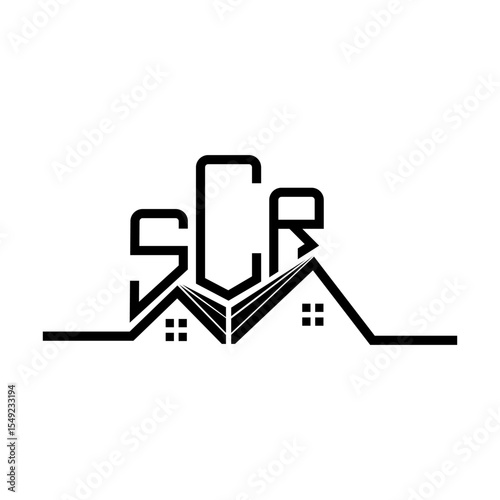 SCR Real State logo design, SCR simple and modern logo. SCR luxurious alphabet design