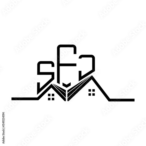 SFJ Real State logo design, SFJ simple and modern logo. SFJ luxurious alphabet design