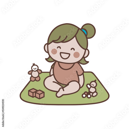 Little Girl Holding Her Favorite Dolls