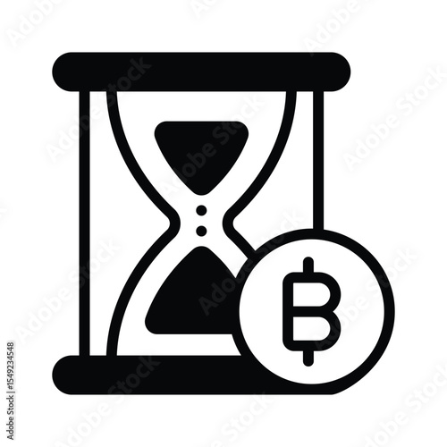 Premium glyph icon of online bitcoin payment