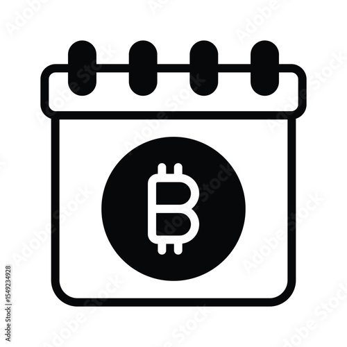 A captivating glyph icon of bitcoin schedule calendar