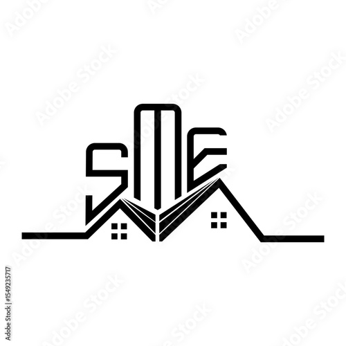SME Real State logo design, SME simple and modern logo. SME luxurious alphabet design