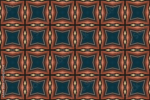 Seamless Interior Decoration Background Design Graphic Symmetric Wallpaper Cloth Texture Perspective Tile Luxury Fabric Template Textile Art Fashion Visual Geometric Digital Endless Shape Pattern.