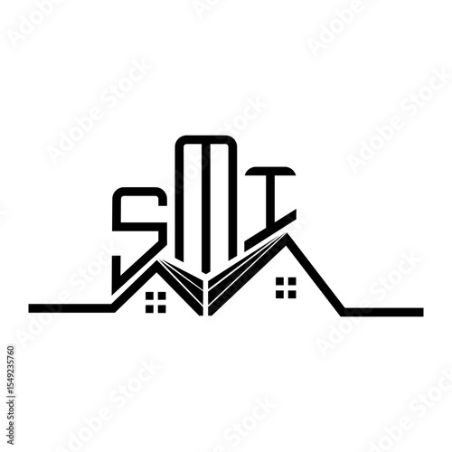 SMI Real State logo design, SMI simple and modern logo. SMI luxurious alphabet design