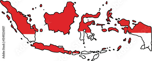 Republic of Indonesia red zone map vector
