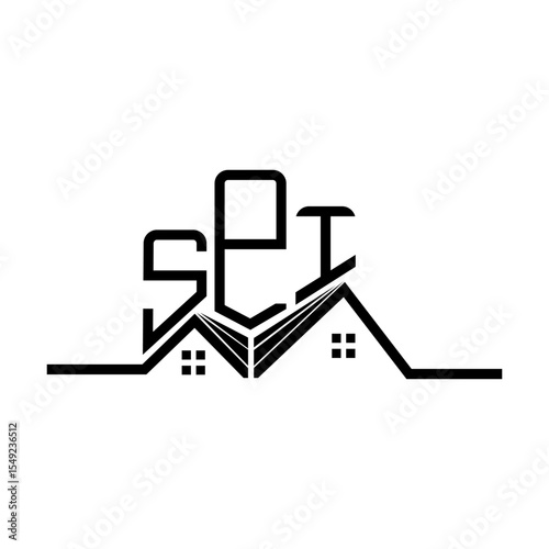 SPI Real State logo design, SPI simple and modern logo. SPI luxurious alphabet design