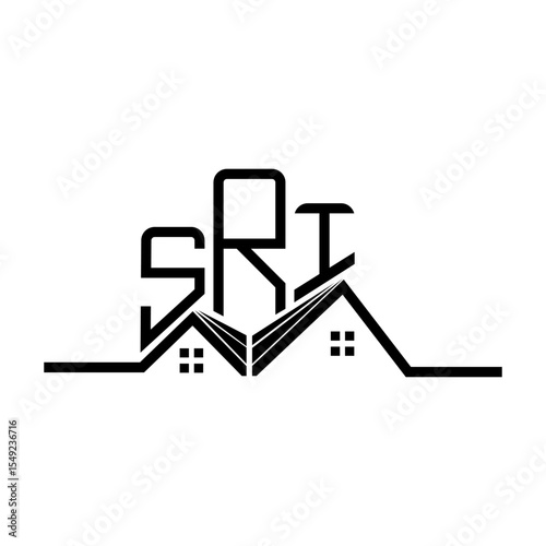 SRI Real State logo design, SRI simple and modern logo. SRI luxurious alphabet design