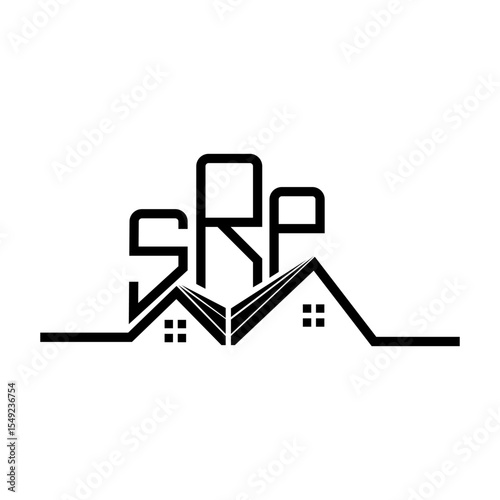 SRP Real State logo design, SRP simple and modern logo. SRP luxurious alphabet design