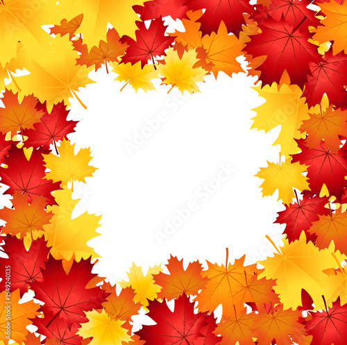 Autumn background colorful dried leaves frames