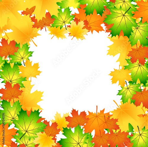 Autumn background colorful dried leaves frames