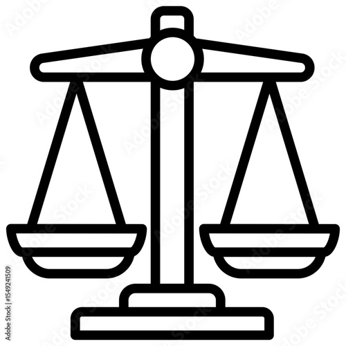 Life Balance - Outline Style Icon - balanced scale symbolizing equilibrium between health, work, and lifestyle