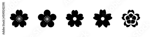 Flower icons set Vector illustration isolated on white background. Flower simple icon.