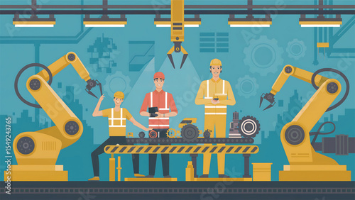Vector illustration set of people at a construction site design symbol