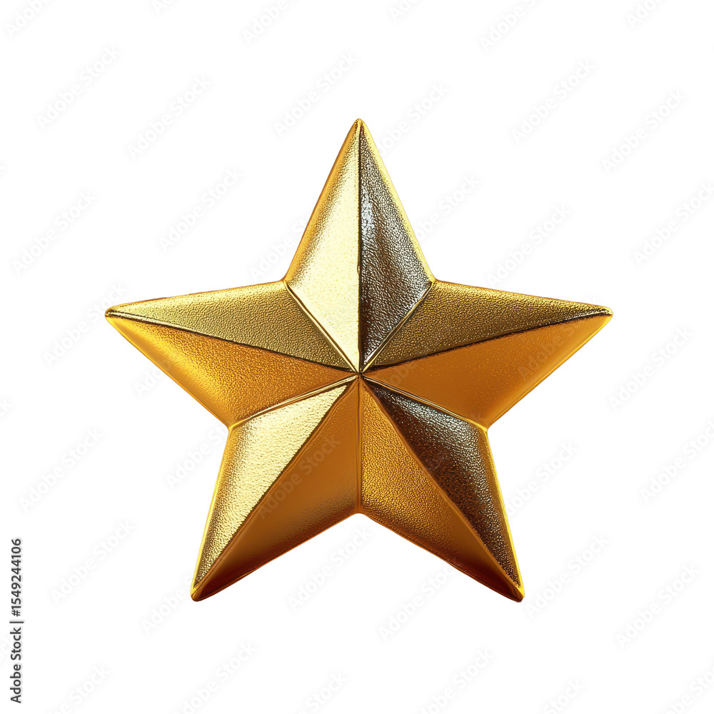 Fototapeta premium 3d Gold star icon isolated on transparent background