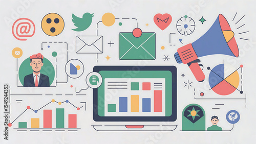 A versatile set of flat design vector infographic elements and business icons for modern web and mobile technology communication