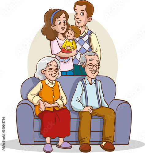 "Family Togetherness with Elderly Grandparents - Heartwarming Bond"

"Family Love Across Generations - Elderly Grandparents with Grandkids"

"Happy Family Bonding - Grandparents and Family Together