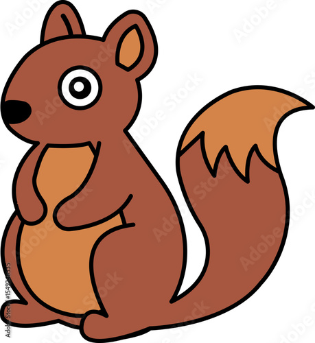 isolate squirrel icon vector