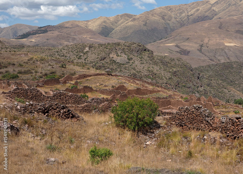 Pikillaqta, a large Wari culture archaeological site near Cusco, in Peru photo