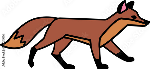 isolate fox icon vector