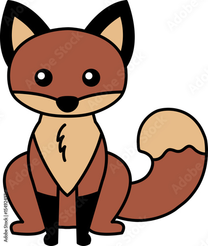 isolate fox icon vector