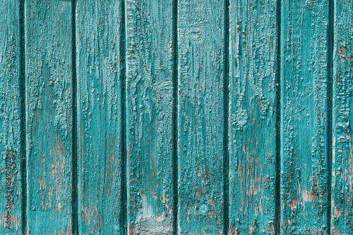 Weathered Wooden Wall with Turquoise Texture
