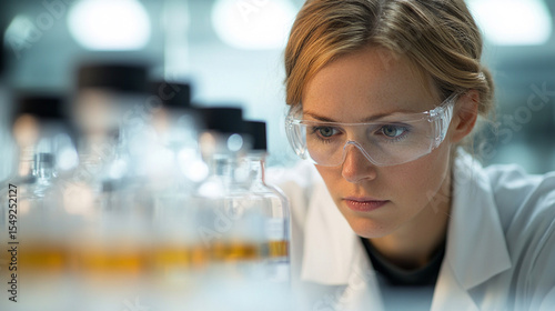 portrait of a female researcher carrying out experiments in a lab