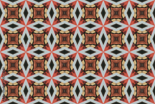 Seamless Interior Decoration Background Design Graphic Symmetric Wallpaper Cloth Texture Perspective Tile Luxury Fabric Template Textile Art Fashion Visual Geometric Digital Endless Shape Pattern.