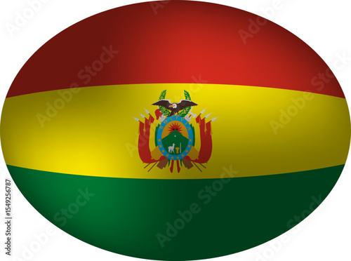 Oval Bolivian Flag - Vector Graphic