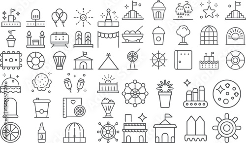 Festive and Celebratory Icon Collection for Parties and Events