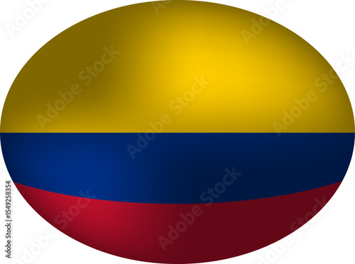 Round Colombian Flag - Vector Graphic