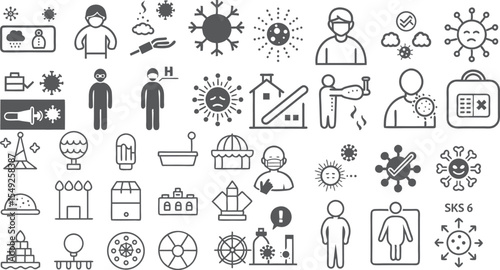 Comprehensive COVID-19 Safety and Awareness Icons Collection