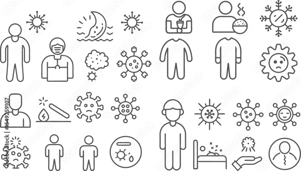 COVID-19 Health and Prevention Symbols and Icons COVID-19 Health and Prevention Symbols and Icons