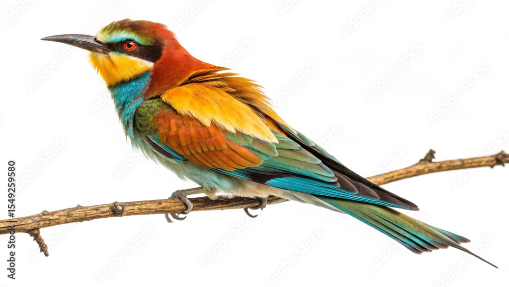 Obraz premium two robin on white background