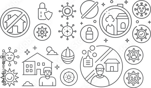 COVID-19 Safety and Stay-at-Home Illustrations
