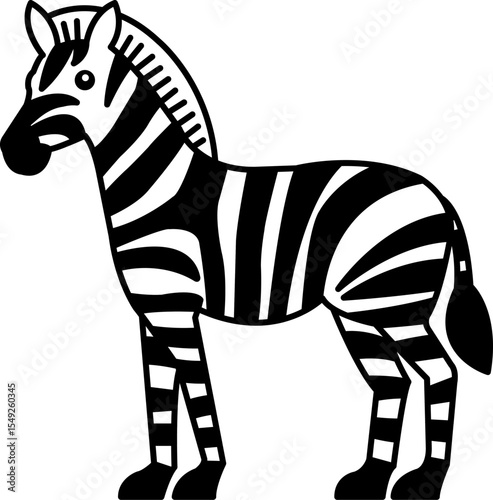 isolate black and white zebra icon vector
