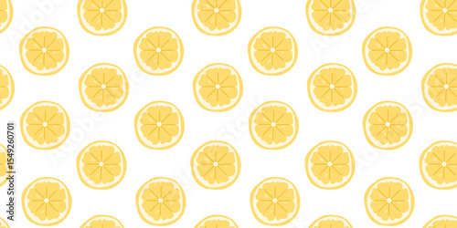 Seamless pattern with lemon slices. Summer pattern for fabric or wallpaper. Vector illustration.