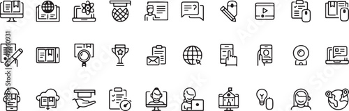 Office Team and Workflow Icon Set – Employees, Task, Management, Leadership Vector Icons