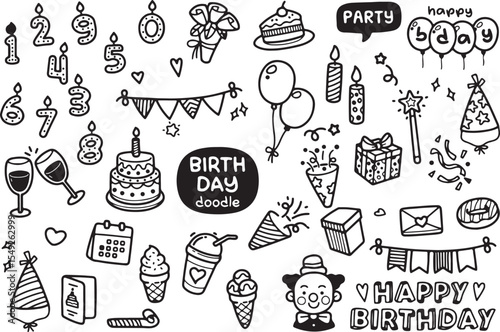Social Media Elements Doodle Pack – SEO, Marketing, Chat, Engagement, Network Icons, Transparent PNG
