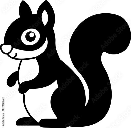 isolate black and white squirrel icon vector
