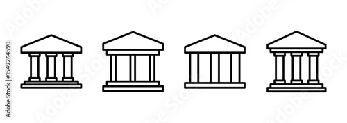 Bank icon vector. Bank sign and symbol, museum, university