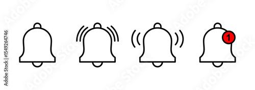 Bell icon vector. Notification sign and symbol for web site design