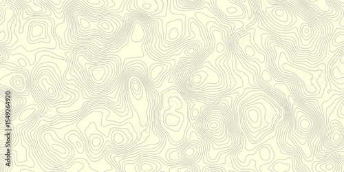 Abstract topographic map with contour lines on a cream background showing elevation changes and patterns for geographic representation.