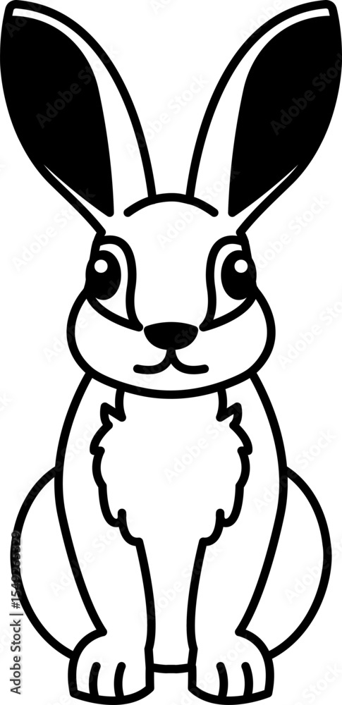 Fototapeta premium isolate black and white rabbit icon vector
