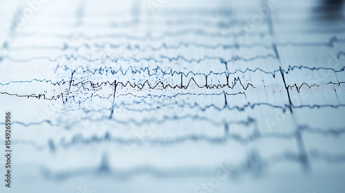 Close-up of an Electroencephalogram (EEG) Recording