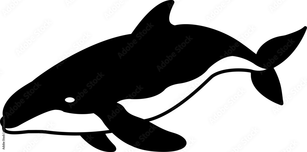 Naklejka premium isolate black and white whale icon vector
