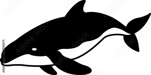 isolate black and white whale icon vector