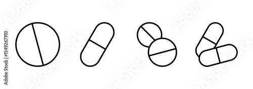 Pills icon vector. capsule icon. Drug sign and symbol