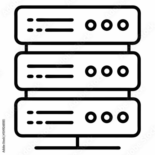 Server outline icon on white background